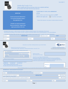 Membership Transfer Form - The Royal British Legion