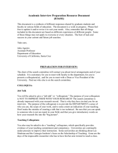 Academic Interview Preparation Resource Document