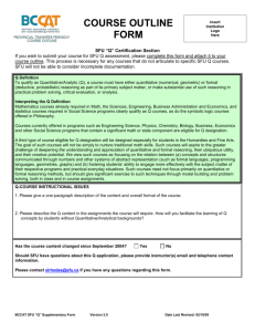 SFU Quantitative/Analytical (Q) Certification Form