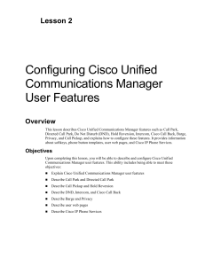 Configuring Cisco Unified Communications Manager User Features