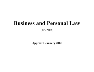 Business and Personal Law - Regional School District 13