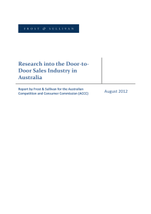 Research into the Door-to-Door Sales Industry in Australia