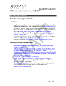 Meeting Notes - Clean Air Partnership