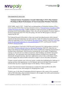 FOR IMMEDIATE RELEASE National Science Foundation Awards
