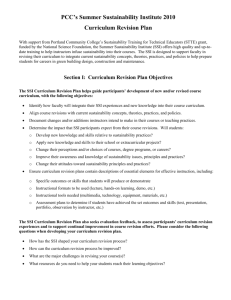 PCC's Summer Sustainability Institute 2010: Curriculum Revision Plan