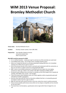 WiM 2013 Venue Proposal: Bromley Methodist Church