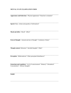 MENTAL STATE EXAMINATION FORM