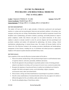 PAC 11 Psychiatry and Behavioral Medicine