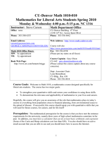 Section 010 - Mathematical & Statistical Sciences