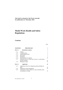 Model WHS Regulations DOC 2.4MB - Safe Work Australia Public