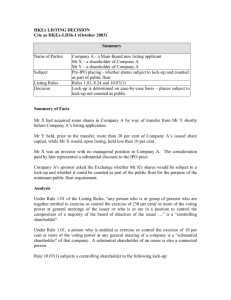 Pre-IPO placing - whether shares subject to lock