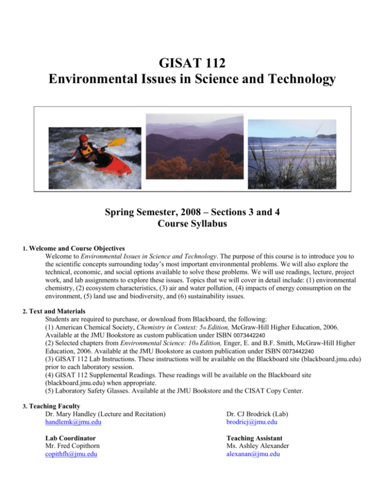 Jmu Spring 2022 Exam Schedule Gisat 112 Environmental Issues In Science And Technology