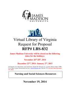 request for proposal - VIVA, The Virtual Library of Virginia