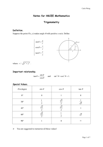 15. Trigonometry, suitable for HKCEE