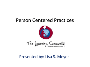Person Centered Practices PowerPoint Handout with notes