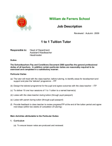 An example of a tutor job description (William De Ferrers)
