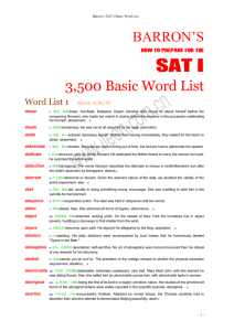 Barron's SAT I Basic Word List BARRON'S HOW TO PREPARE FOR