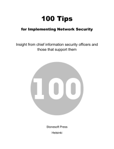 100 Tips for Implementing Network Security Insight from chief