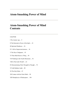 Atom-Smashing Power of Mind - The Conscious Living Foundation