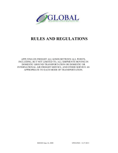 Rules and Regulations - Global Transportation Services, Inc.