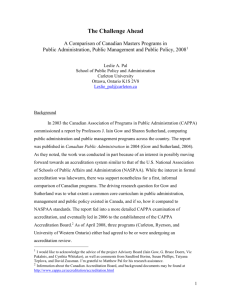 Comparison of Canadian Masters Programs in