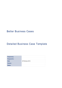 Better Business Cases: Detailed Business Case