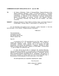COMMISSION ON AUDIT CIRCULAR NO. 80-137