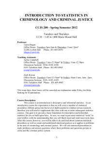 SYLLABUS_Spring_2012 - Criminology and Criminal Justice