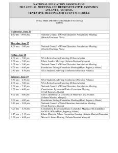 2013 Annual Meeting Tentative Agenda and Event Schedule