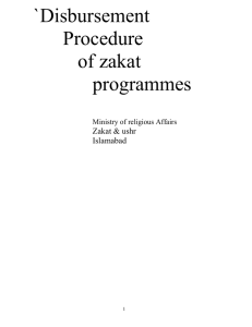 Disbursement procedure of zakat programmes