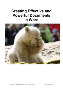 Creating Effective and Powerful Documents in Word