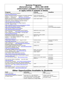 Senior College Visitation Dates, Scholarships, &