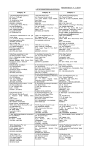 List of Registered Advertisers - Municipal Corporation of Delhi