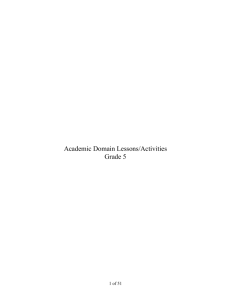 Academic Domain Lessons/Activities