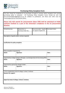 Purchasing Policy Exemption Form