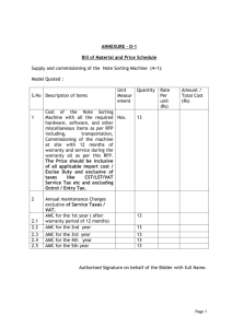 ANNEXURE – D-1 Bill of Material and Price Schedule Supply and