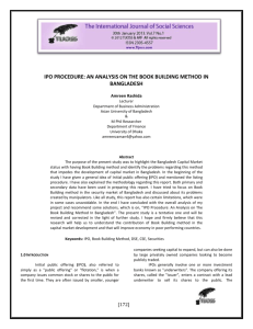 IPO PROCEDURE: AN ANALYSIS ON THE BOOK BUILDING