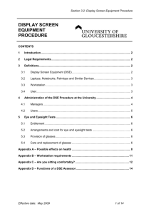 DISPLAY SCREEN EQUIPMENT PROCEDURE