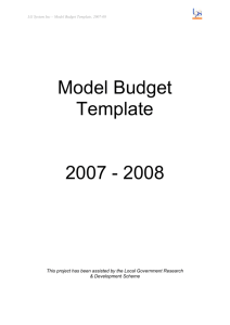 Model Budget Template - 2007-2008