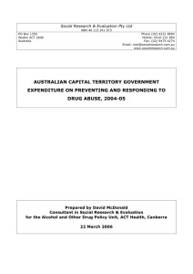 ACT health sector expenditure - Social Research & Evaluation