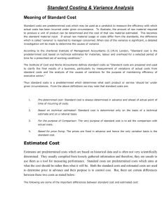 Standard Costing & Variance Analysis