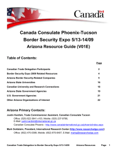 Canada Consulate Phoenix-Tucson Border Security Expo 5/13