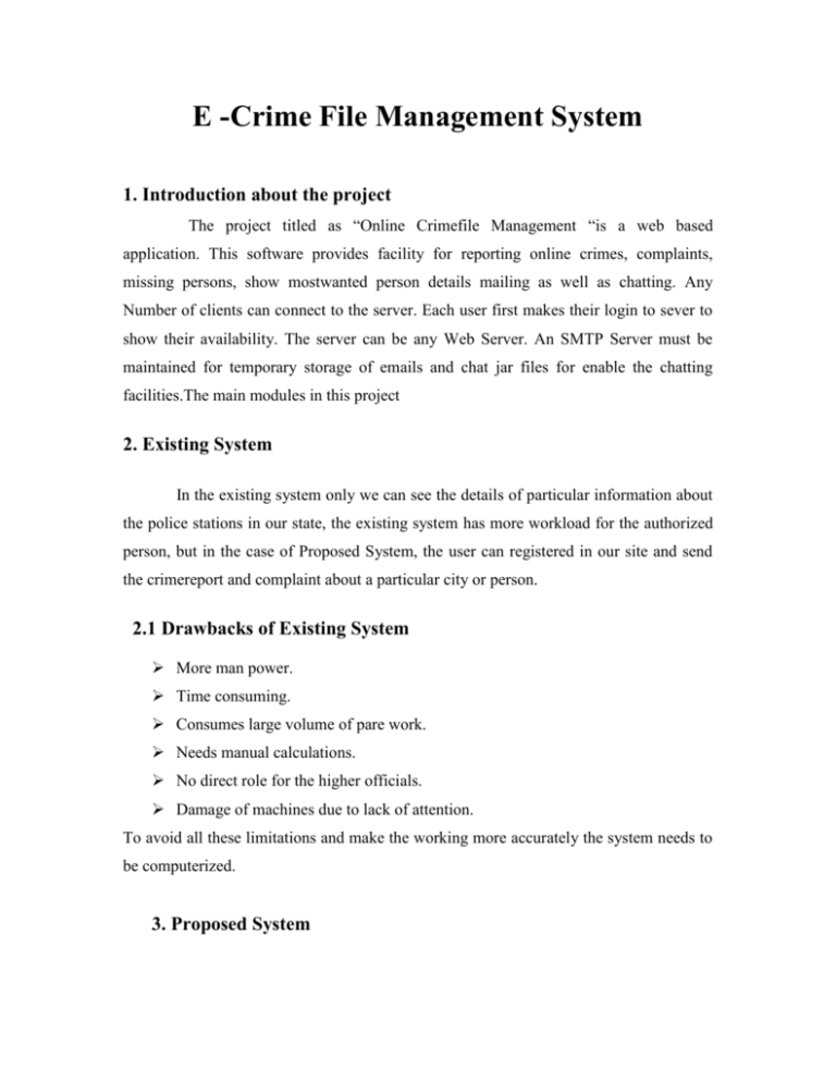 Crime File Management System