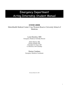 Emergency Department Acting Internship/Elective Student Manual