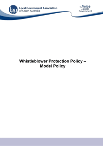 Whistleblower Protection Policy - Model Policy
