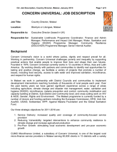 CU: Job Description, Country Director, Malawi, January 2013 Page