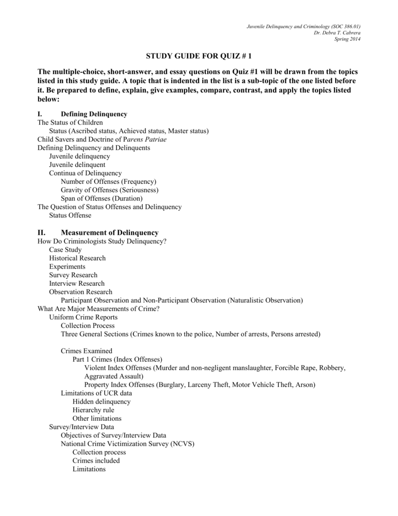 criminology case study format