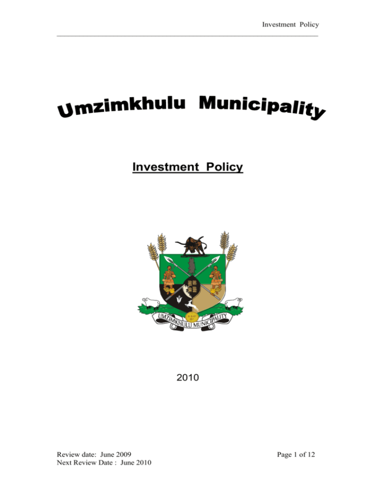 investment - Umzimkhulu Municipality