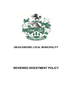 Ubuhlebezwe investment policy