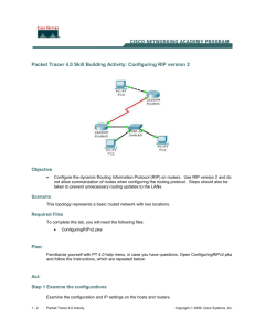 Packet Tracer 4.0 Skill Building Activity: Configuring RIP version 2